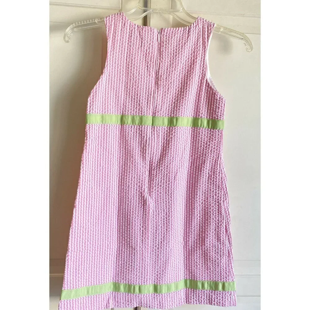 Hartstrings‎ Girl’s Sleeveless Pink White Seersucker Cotton Easter Dress Sz 8